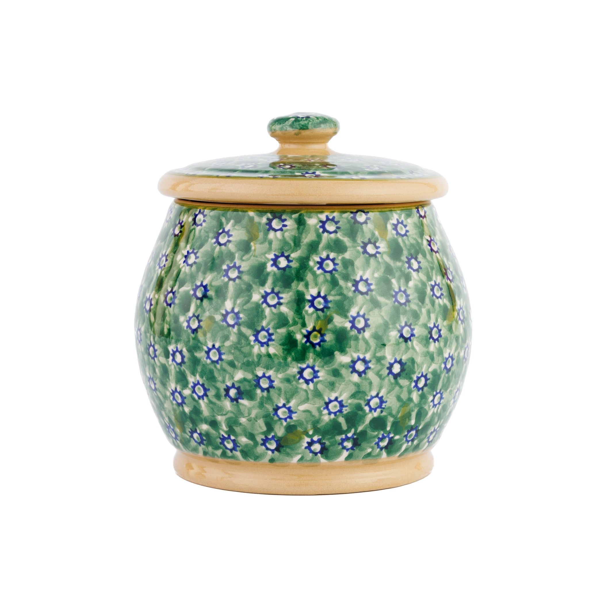 Small Round Lidded Jar Green Lawn | NicholasMosse.com