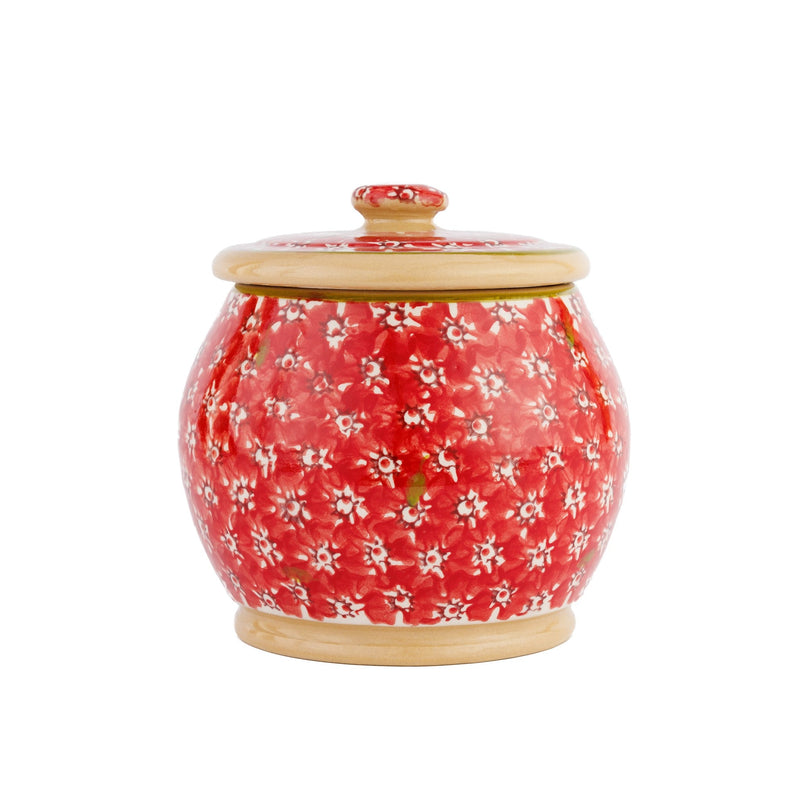 Small Round Lidded Jar Red Lawn | NicholasMosse.com