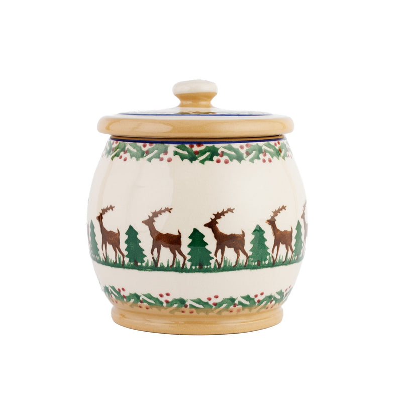 Small Round Lidded Jar Reindeer | NicholasMosse.com