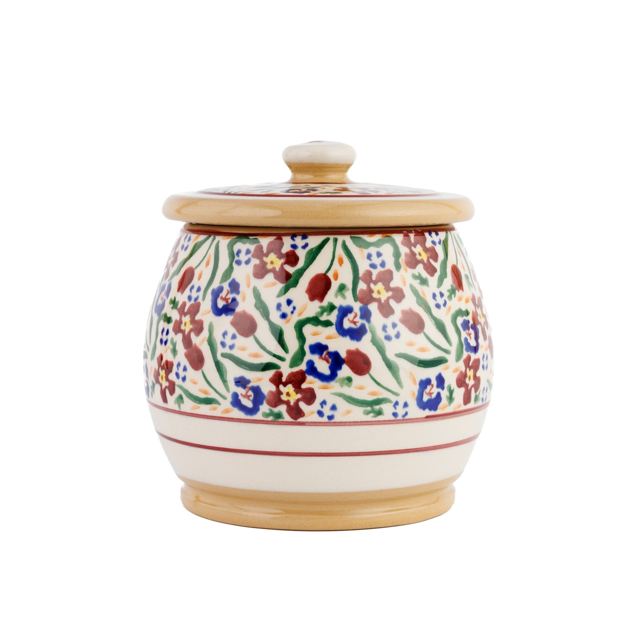 Small Round Lidded Jar Wild flower Meadow | NicholasMosse.com