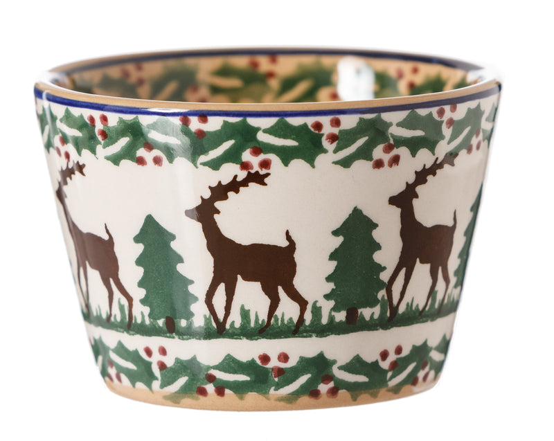 Custard Cup Reindeer spongeware pottery by Nicholas Mosse, Ireland - Handmade Irish Craft - nicholasmosse.com