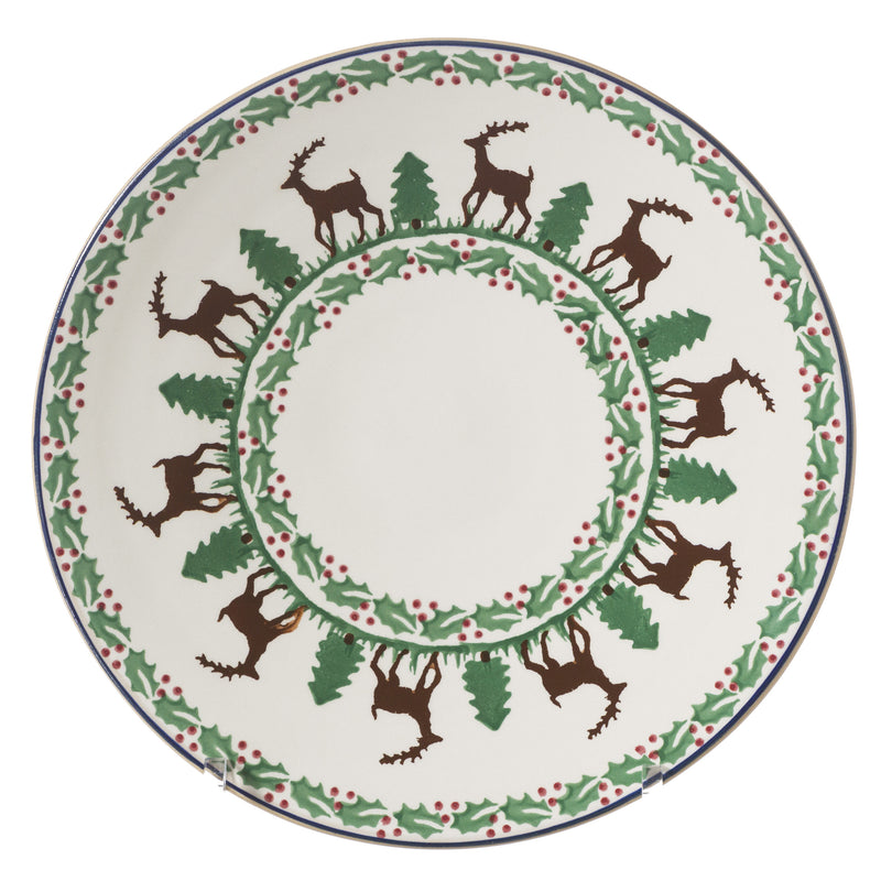 Set Reindeer Everyday Plate and Tall Mug spongeware pottery by Nicholas Mosse, Ireland - Handmade Irish Craft - nicholasmosse.com