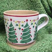 Christmas Tree Mug 2015 spongeware pottery by Nicholas Mosse, Ireland - Handmade Irish Craft - nicholasmosse.com