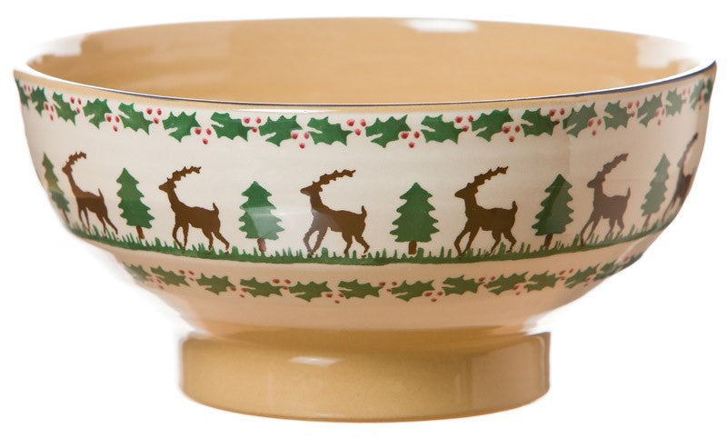 Salad Bowl Reindeer spongeware pottery by Nicholas Mosse, Ireland - Handmade Irish Craft - nicholasmosse.com