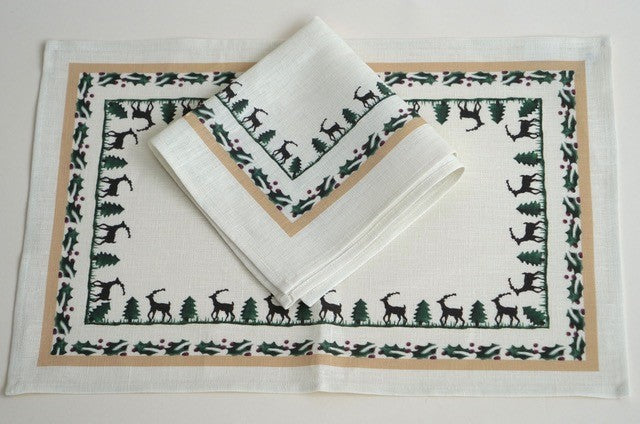 Napkin and Placemat Reindeer Textiles Nicholas Mosse
