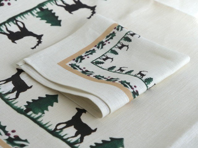 Tablecloth and Napkin Reindeer Linen Nicholas Mosse