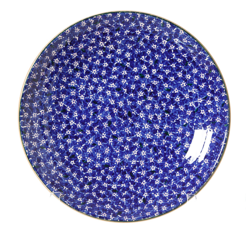Shallow Dish Lawn Dark Blue spongeware pottery by Nicholas Mosse, Ireland - Handmade Irish Craft - nicholasmosse.com