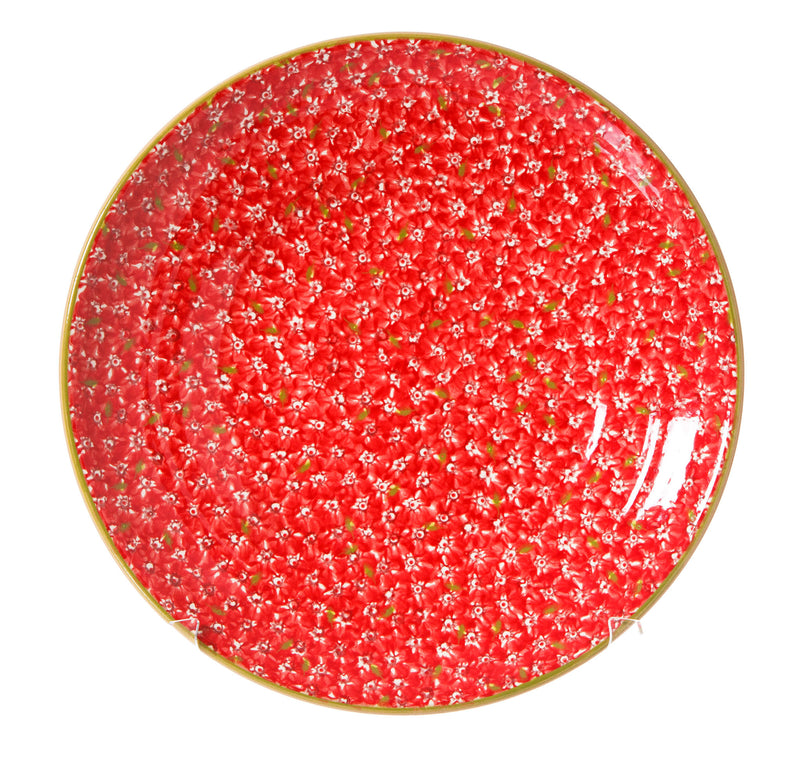 Shallow Dish Lawn Red spongeware pottery by Nicholas Mosse, Ireland - Handmade Irish Craft - nicholasmosse.com