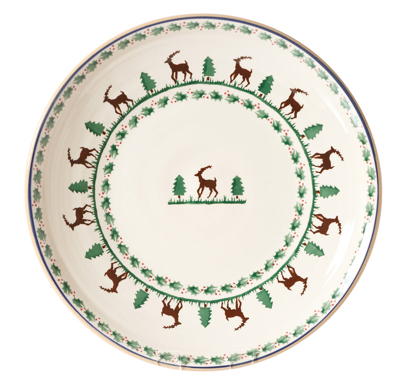 Shallow Dish Reindeer spongeware pottery by Nicholas Mosse, Ireland - Handmade Irish Craft - nicholasmosse.com