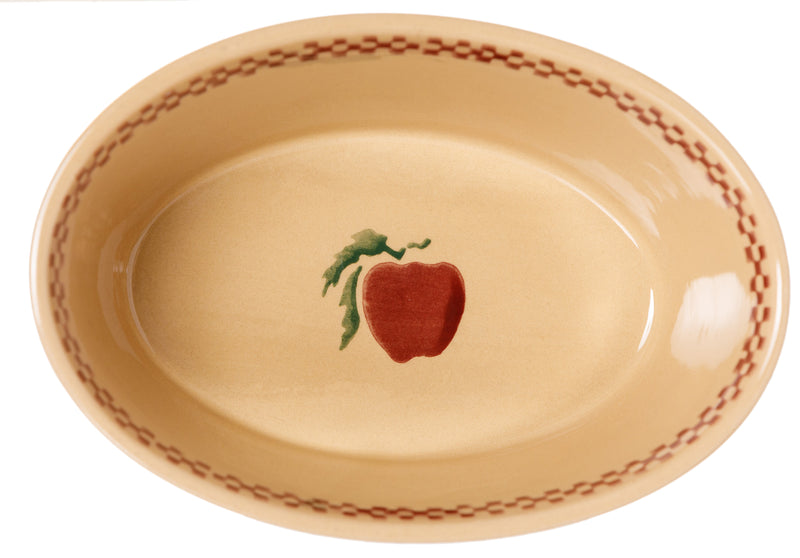 Small Oval Pie Dish Apple spongeware pottery by Nicholas Mosse, Ireland - Handmade Irish Craft - nicholasmosse.com