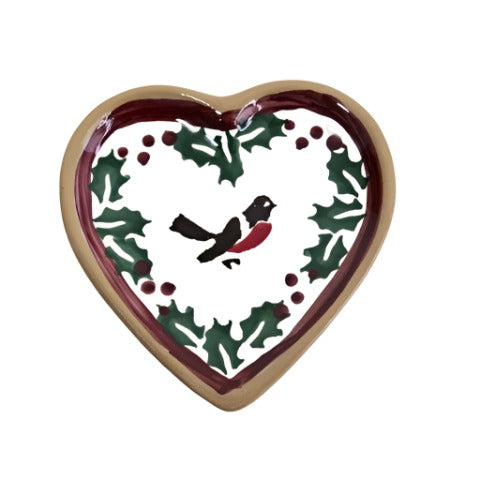 Tiny Heart Plate Winter Robin handmade Irish design Nicholas Mosse Pottery Ireland
