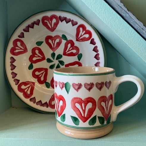 Valentine Large Mug & Side Plate 2021 spongeware pottery by Nicholas Mosse, Ireland - Handmade Irish Craft - nicholasmosse.com
