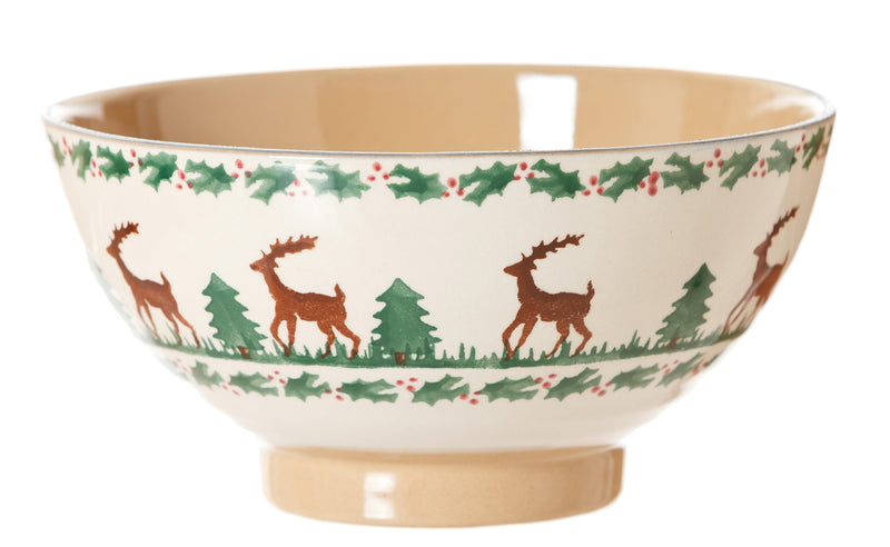 Vegetable Bowl Reindeer spongeware pottery by Nicholas Mosse, Ireland - Handmade Irish Craft - nicholasmosse.com