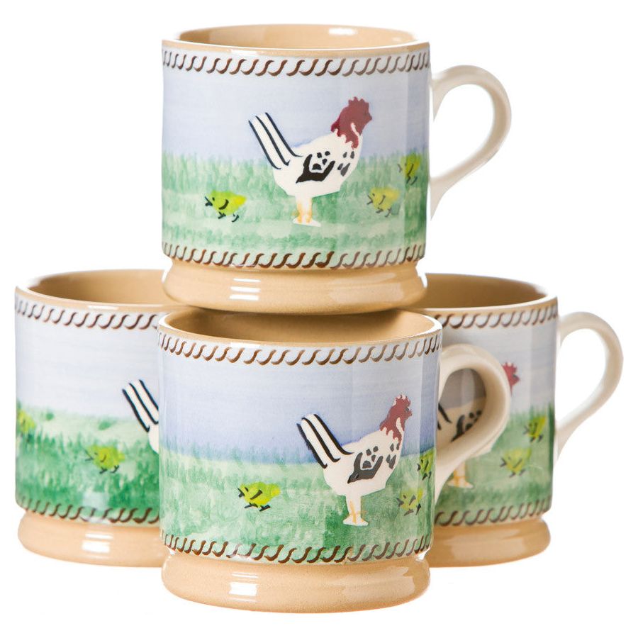 4 Small Mugs Hen | NicholasMosse.com