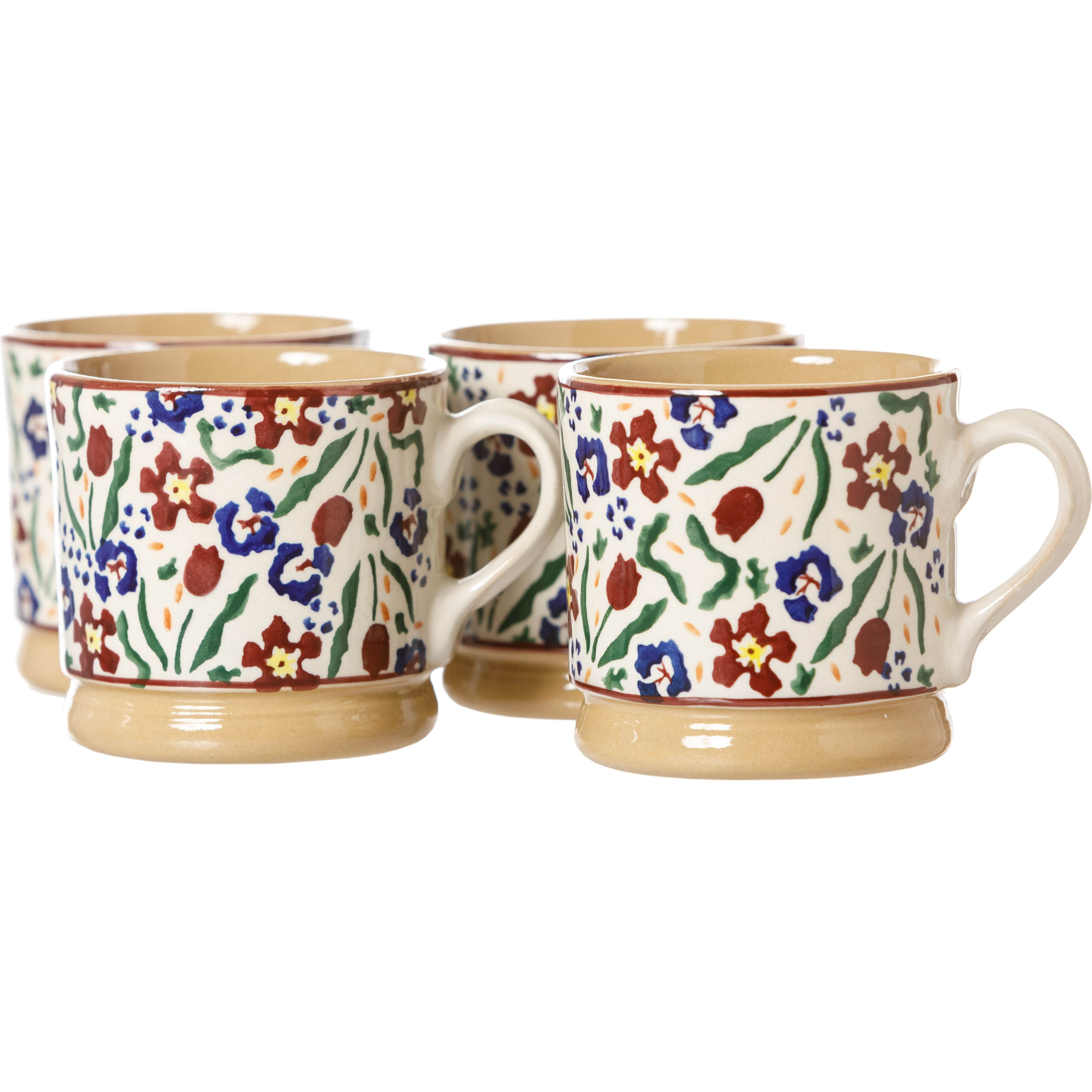 4 Small Mugs Wild Flower Meadow | NicholasMosse.com