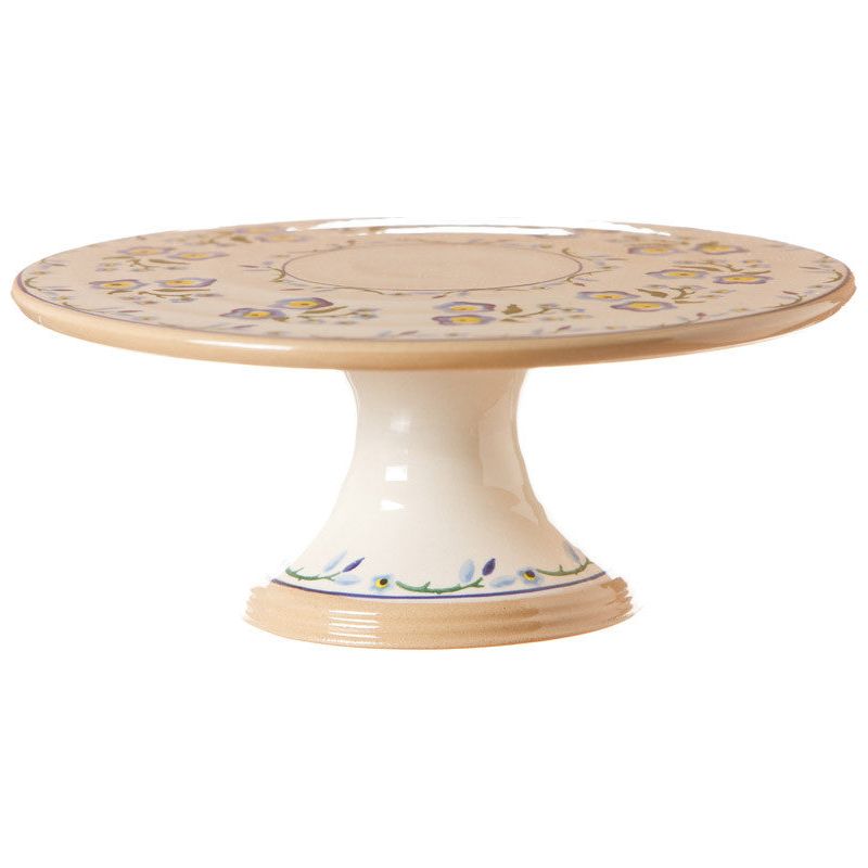 9" Footed Cake Plate Forget Me Not | NicholasMosse.com