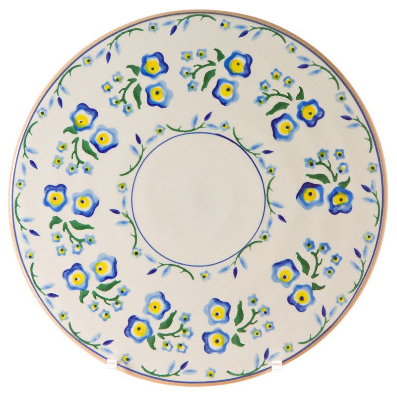 9" Footed Cake Plate Forget Me Not | NicholasMosse.com