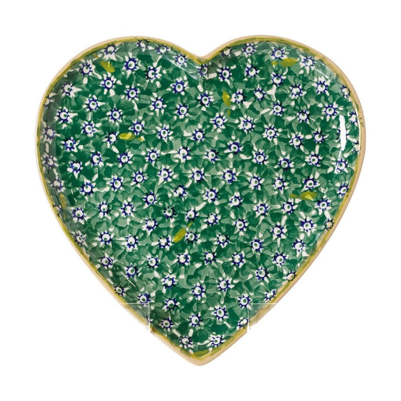 Cookie Jar and Medium Heart Plate Lawn Green | NicholasMosse.com