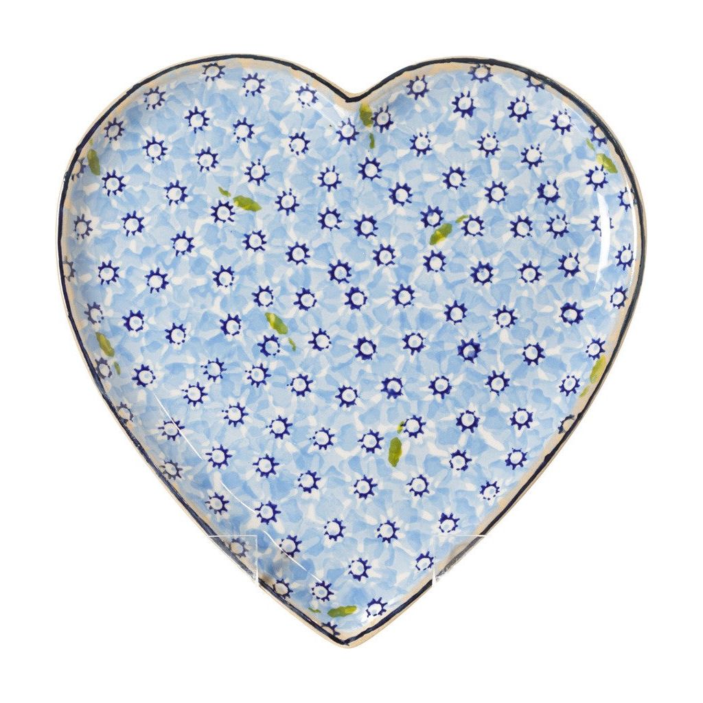 Cookie Jar and Medium Heart Plate Lawn Light Blue | NicholasMosse.com