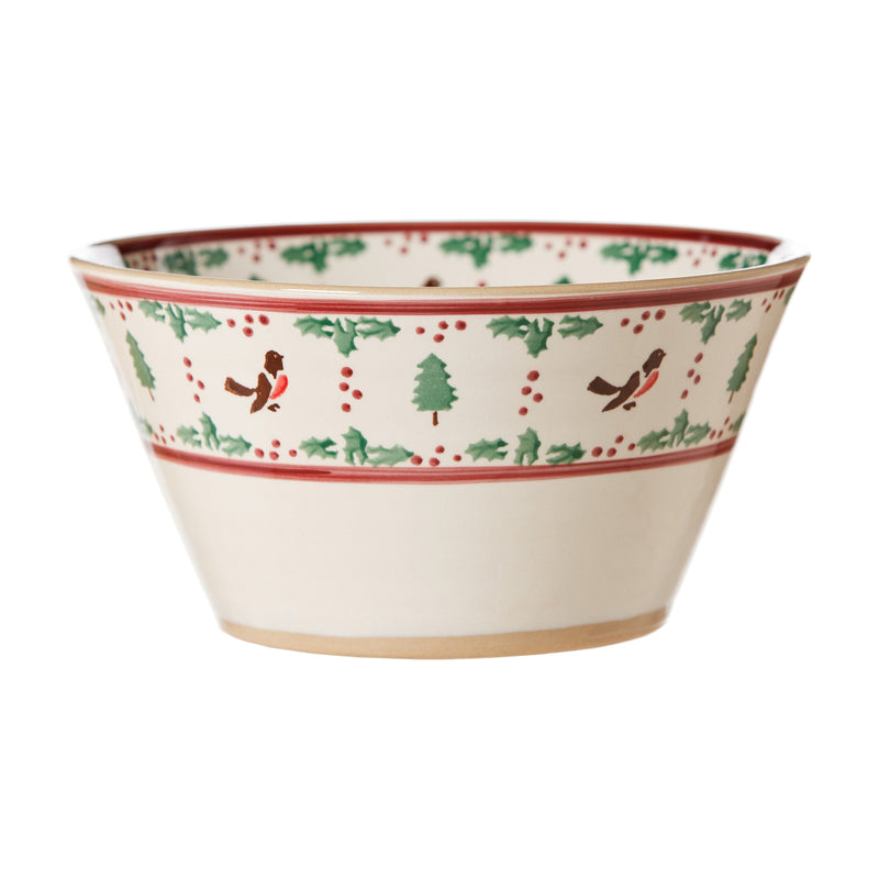 Large Angled Bowl Winter Robin | NicholasMosse.com