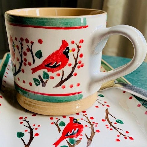 Large Mug & Medium Rectangle Plate Berry Bird 2020 | NicholasMosse.com