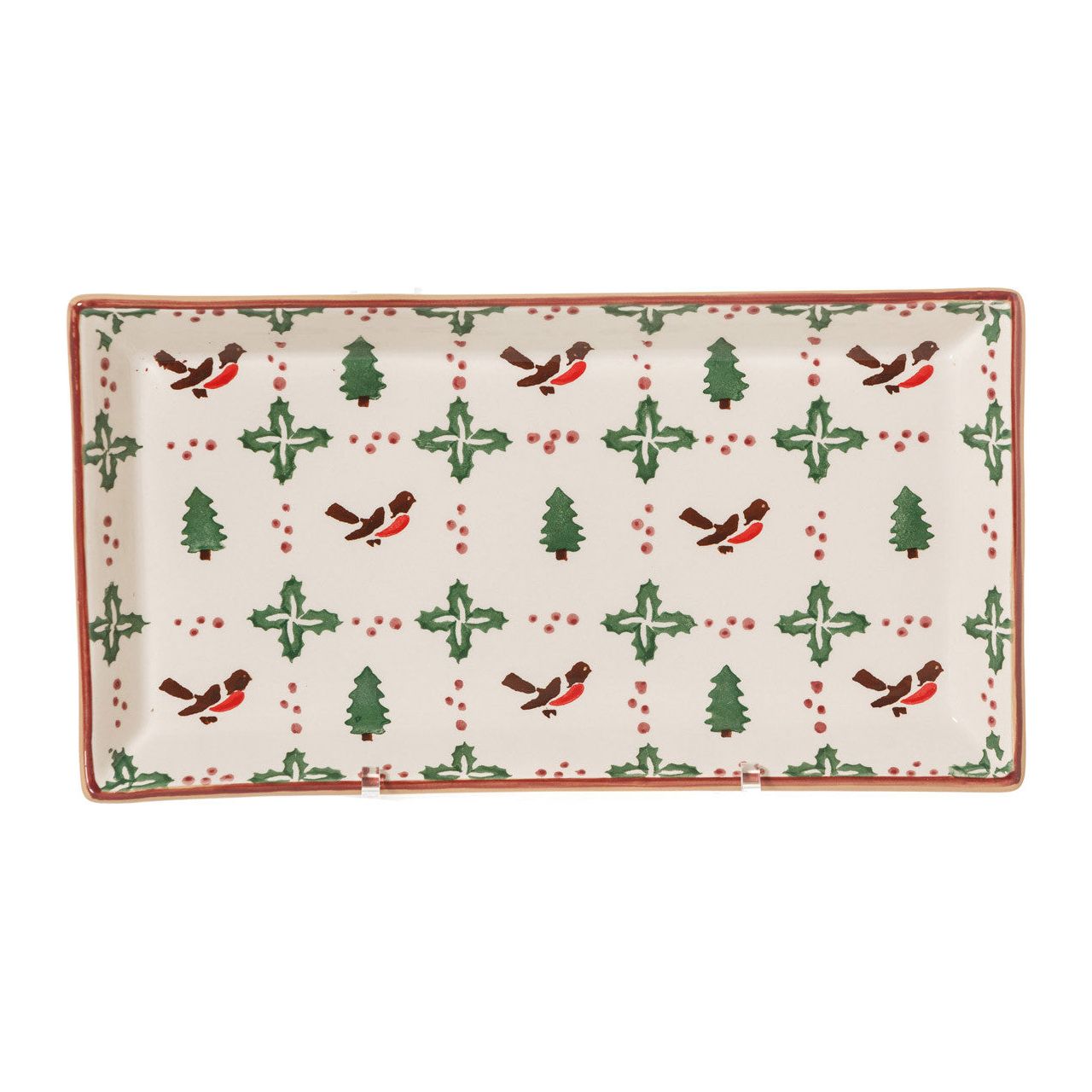 Large Rectangle Plate Winter Robin | NicholasMosse.com