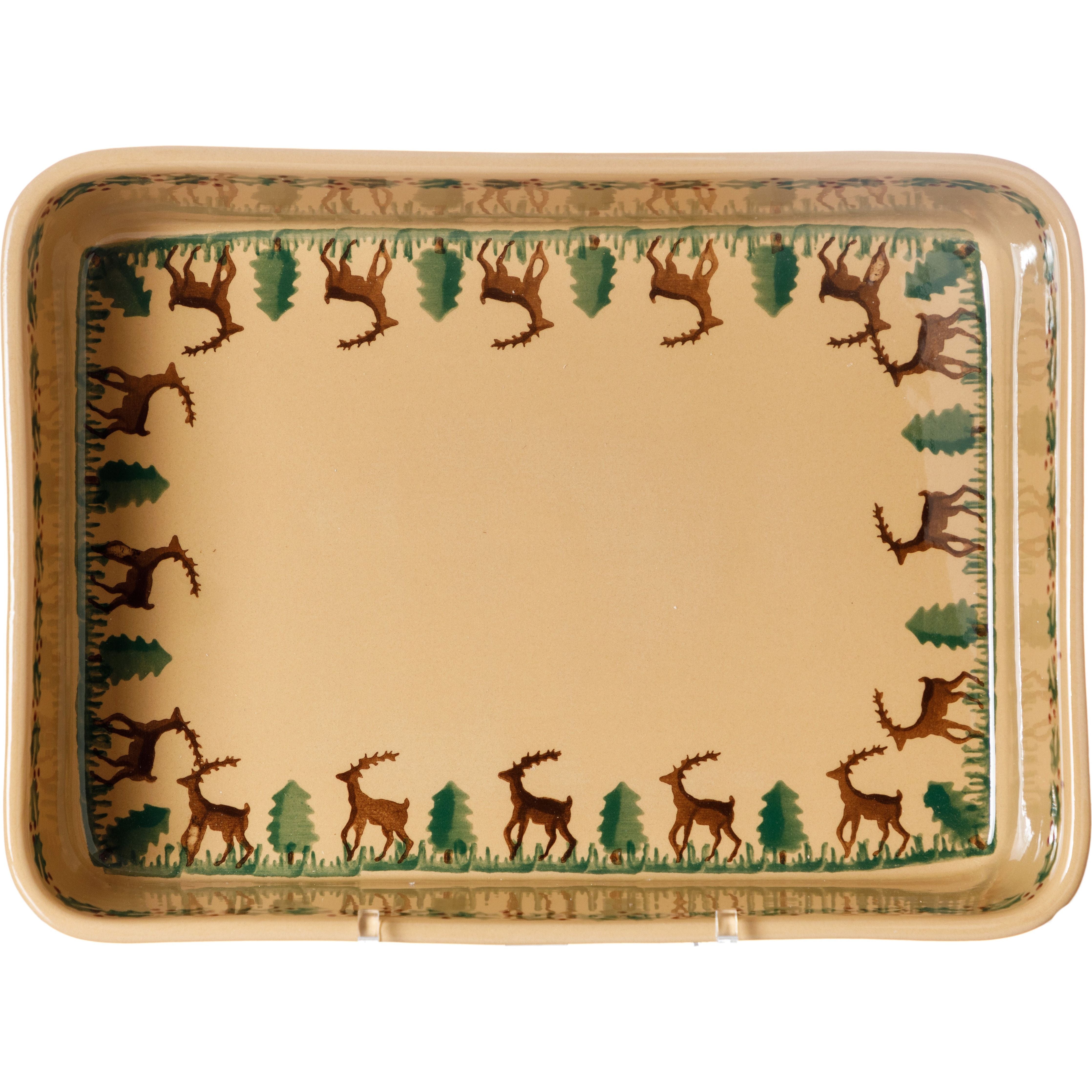 Large Rectangular Oven Dish Reindeer | NicholasMosse.com