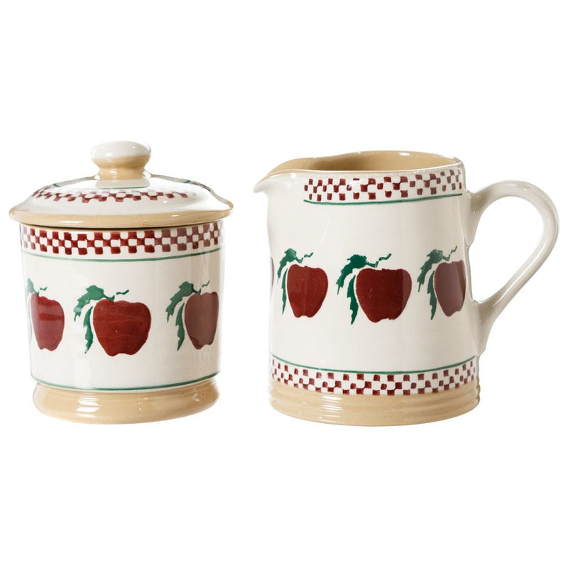 Lidded Sugar Bowl and Small Cylinder Jug Apple | NicholasMosse.com