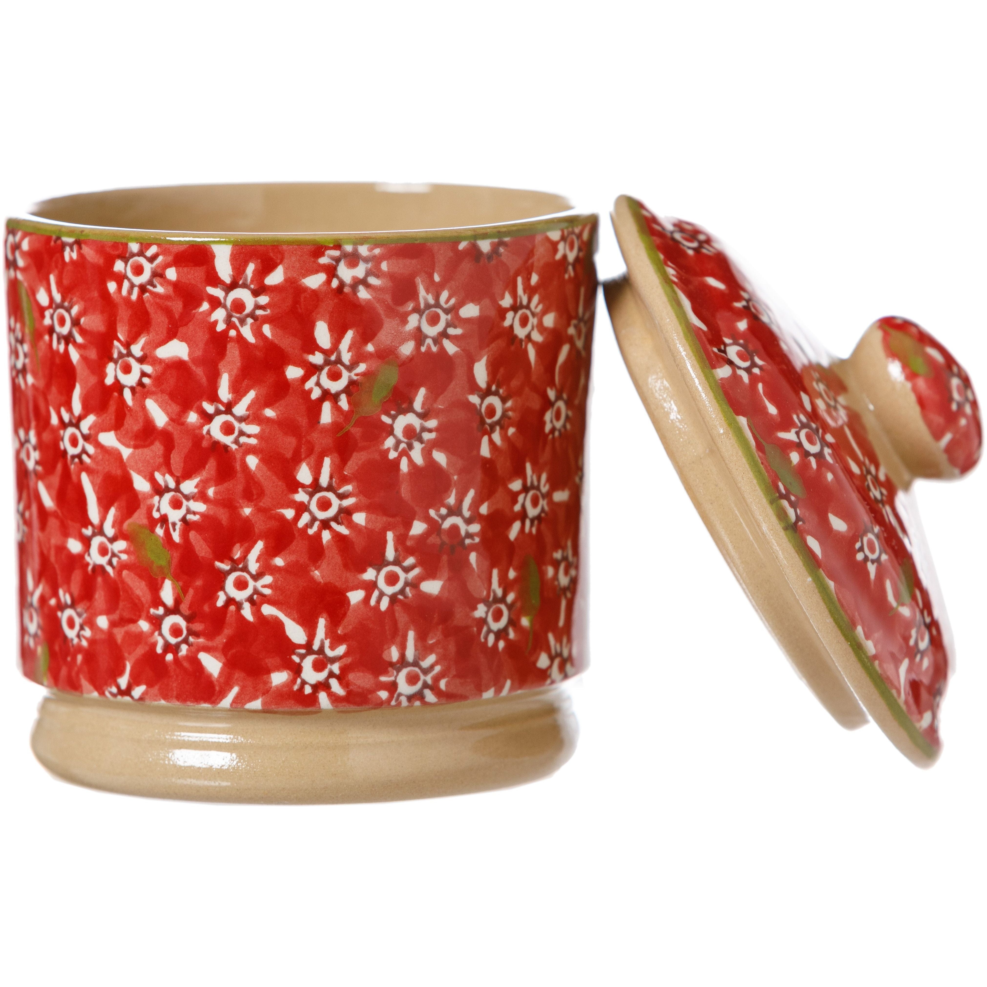 Lidded Sugar Bowl Lawn Red | NicholasMosse.com