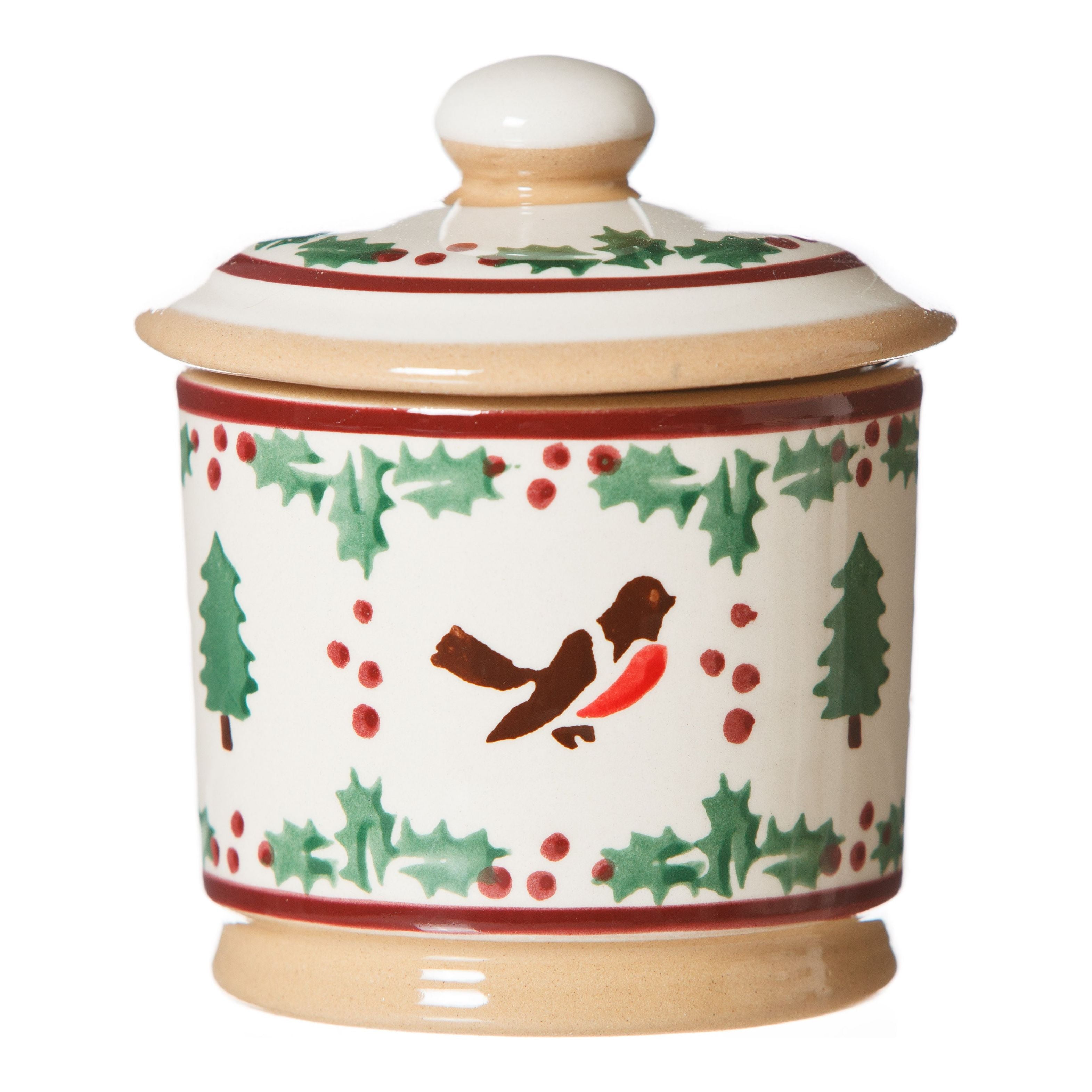 Lidded Sugar Bowl Winter Robin | NicholasMosse.com