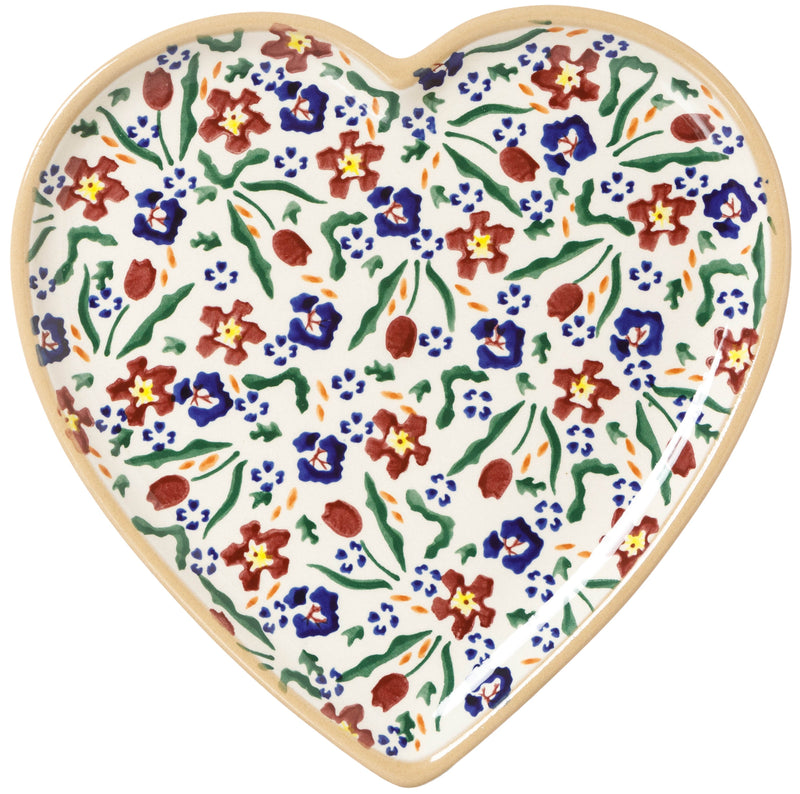 Medium Heart Plate and Small Mug Wild Flower Meadow | NicholasMosse.com