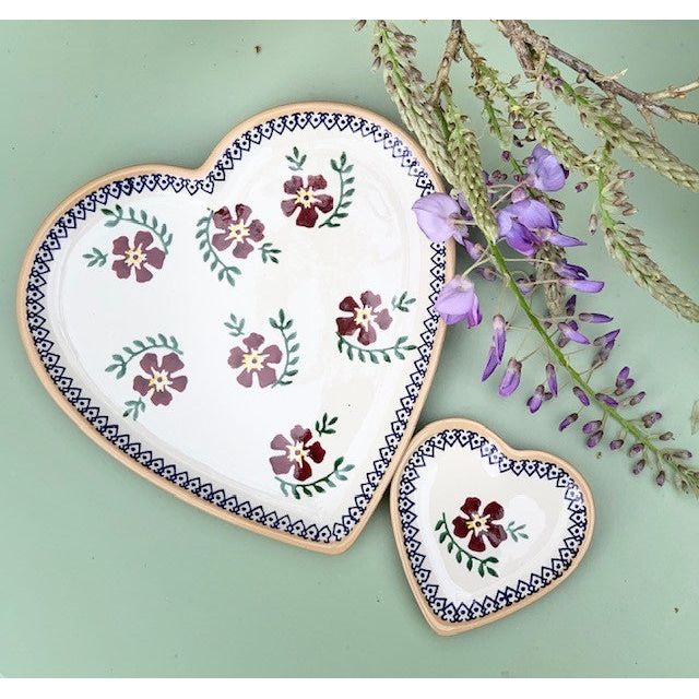 Medium Heart Plate and Tiny Heart Plate Old Rose | NicholasMosse.com