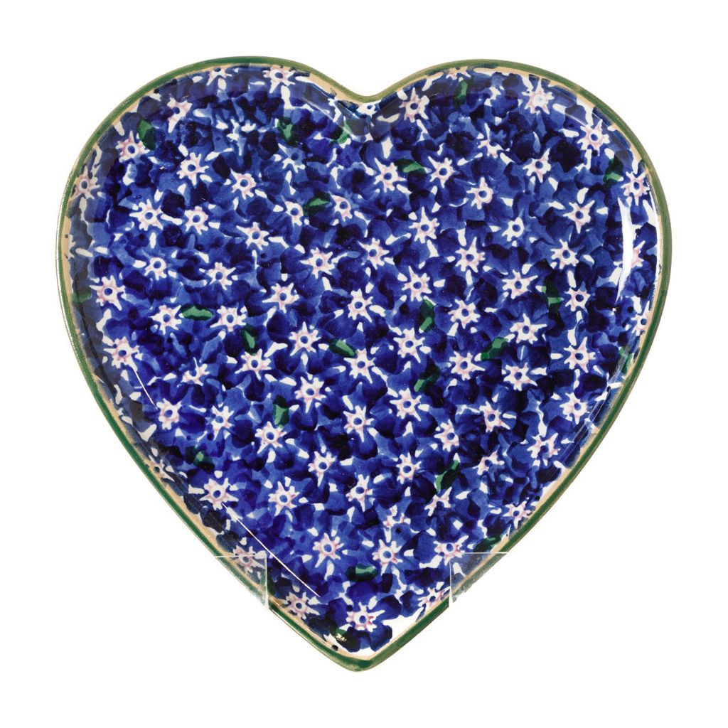 Medium Heart Plate Dark Blue Lawn | NicholasMosse.com