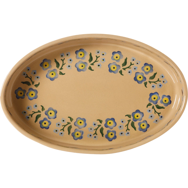 Medium Oval Oven Dish Forget Me Not | NicholasMosse.com