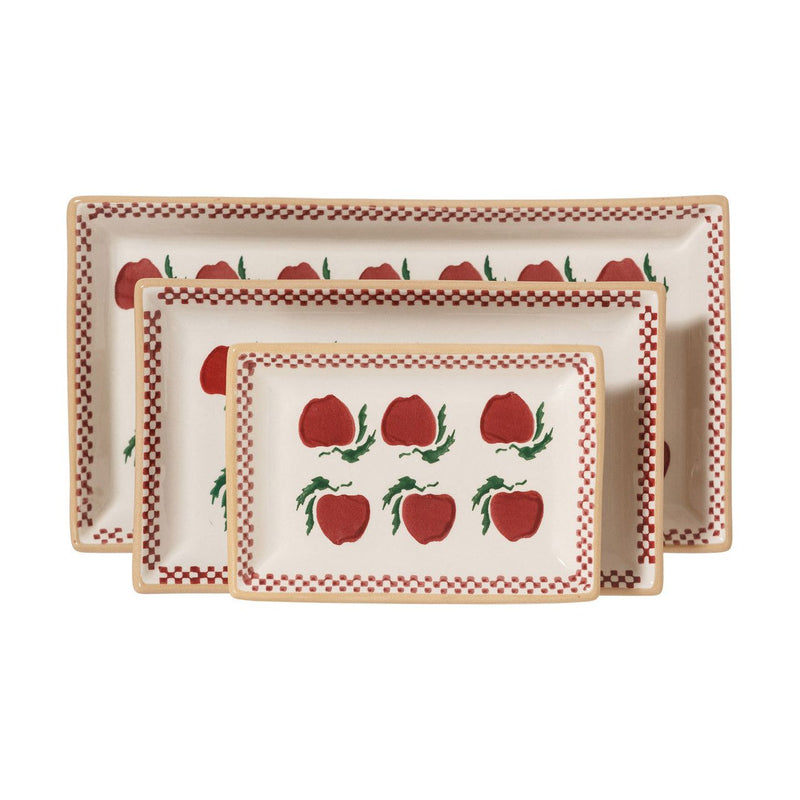 Nest Of 3 Rectangle Dishes Apple | NicholasMosse.com