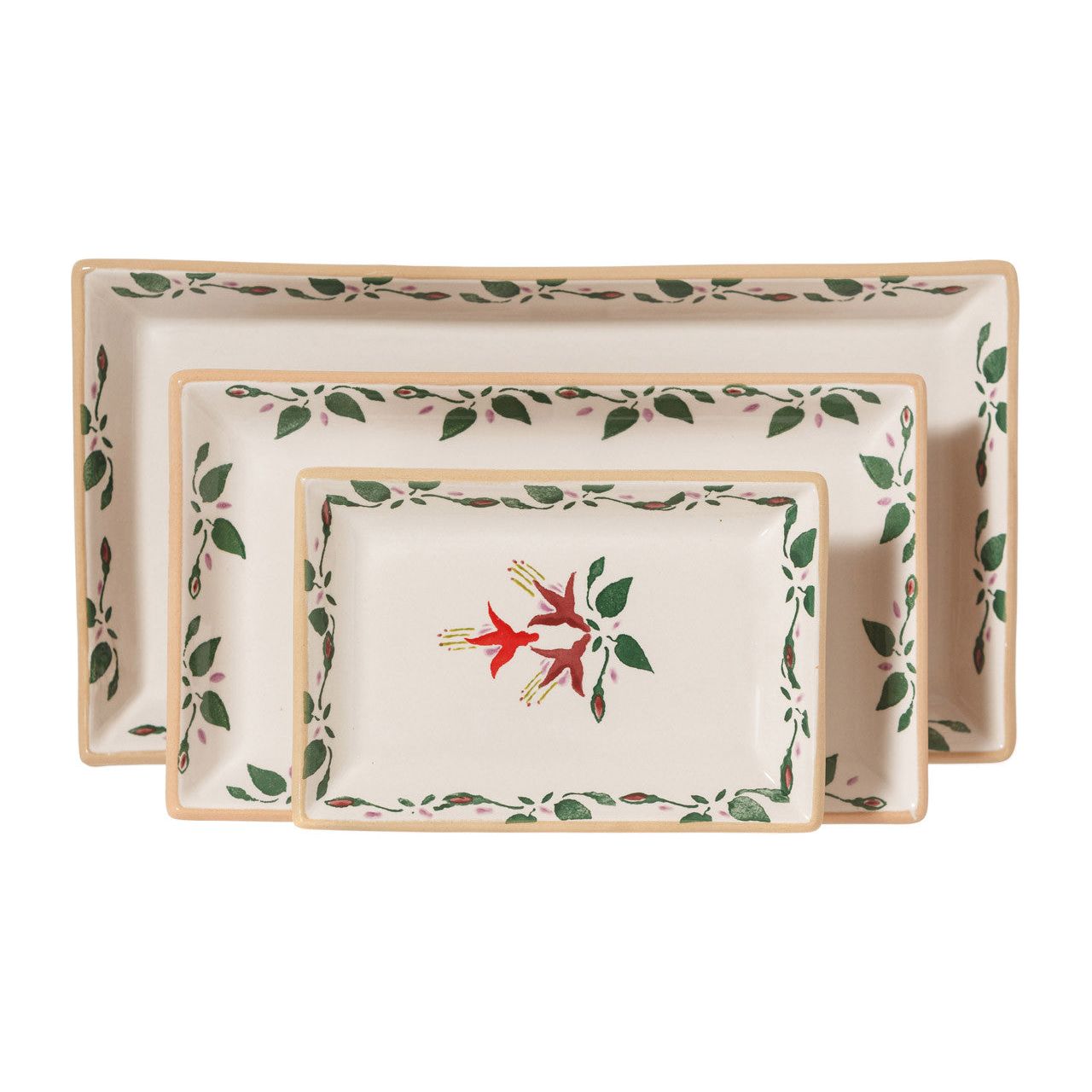 Nest Of 3 Rectangle Dishes Fuchsia | NicholasMosse.com