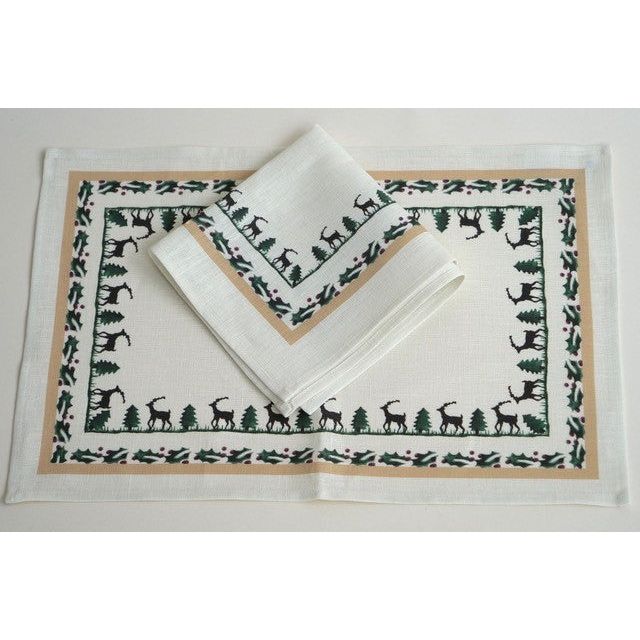 Napkin and Placemat Reindeer Textiles Nicholas Mosse