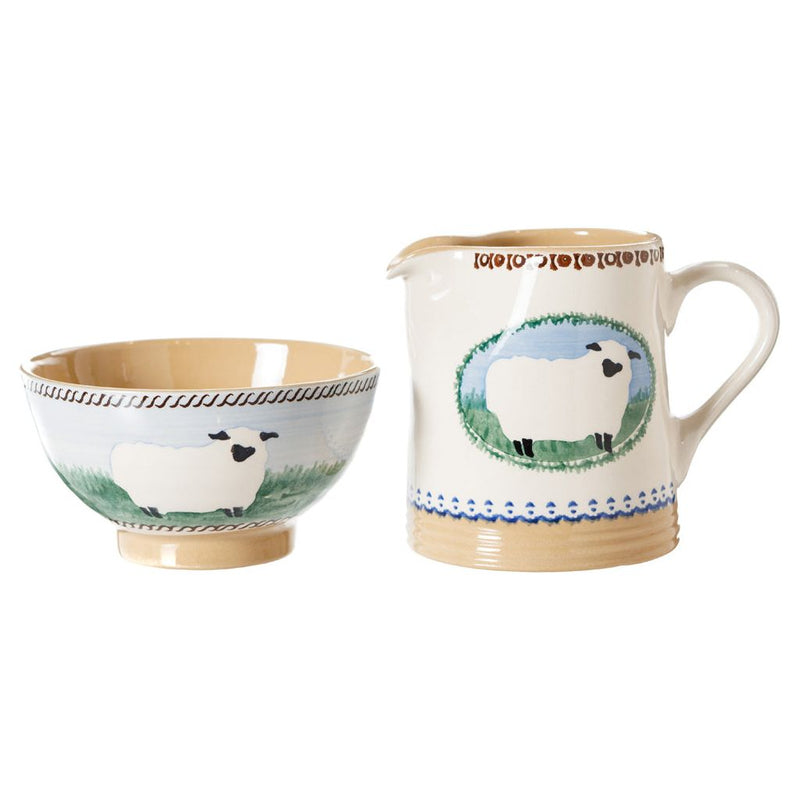 Small Bowl and Small Cylinder Jug Sheep | NicholasMosse.com