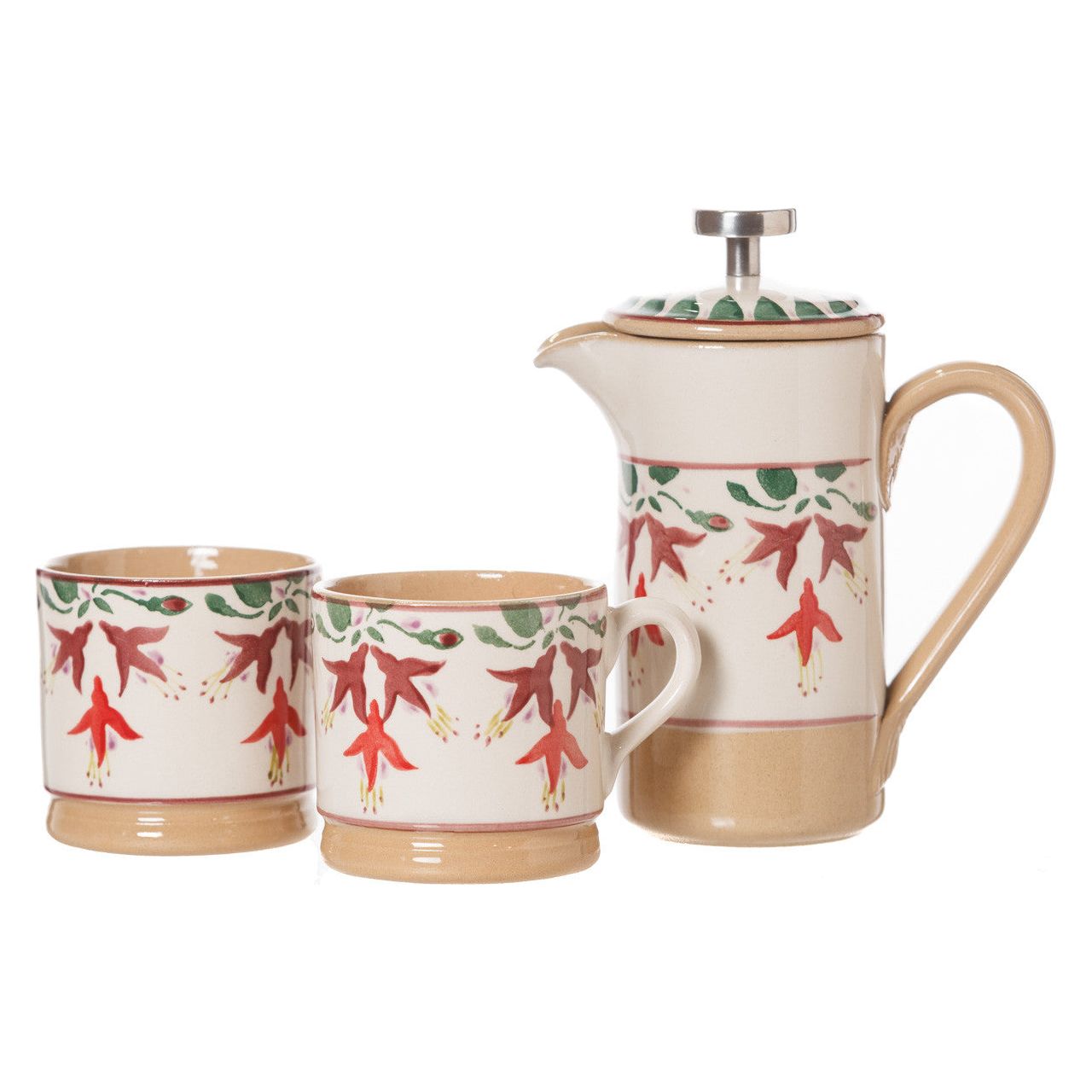 Small Cafetiere & 2 Small Mugs Fuchsia | NicholasMosse.com