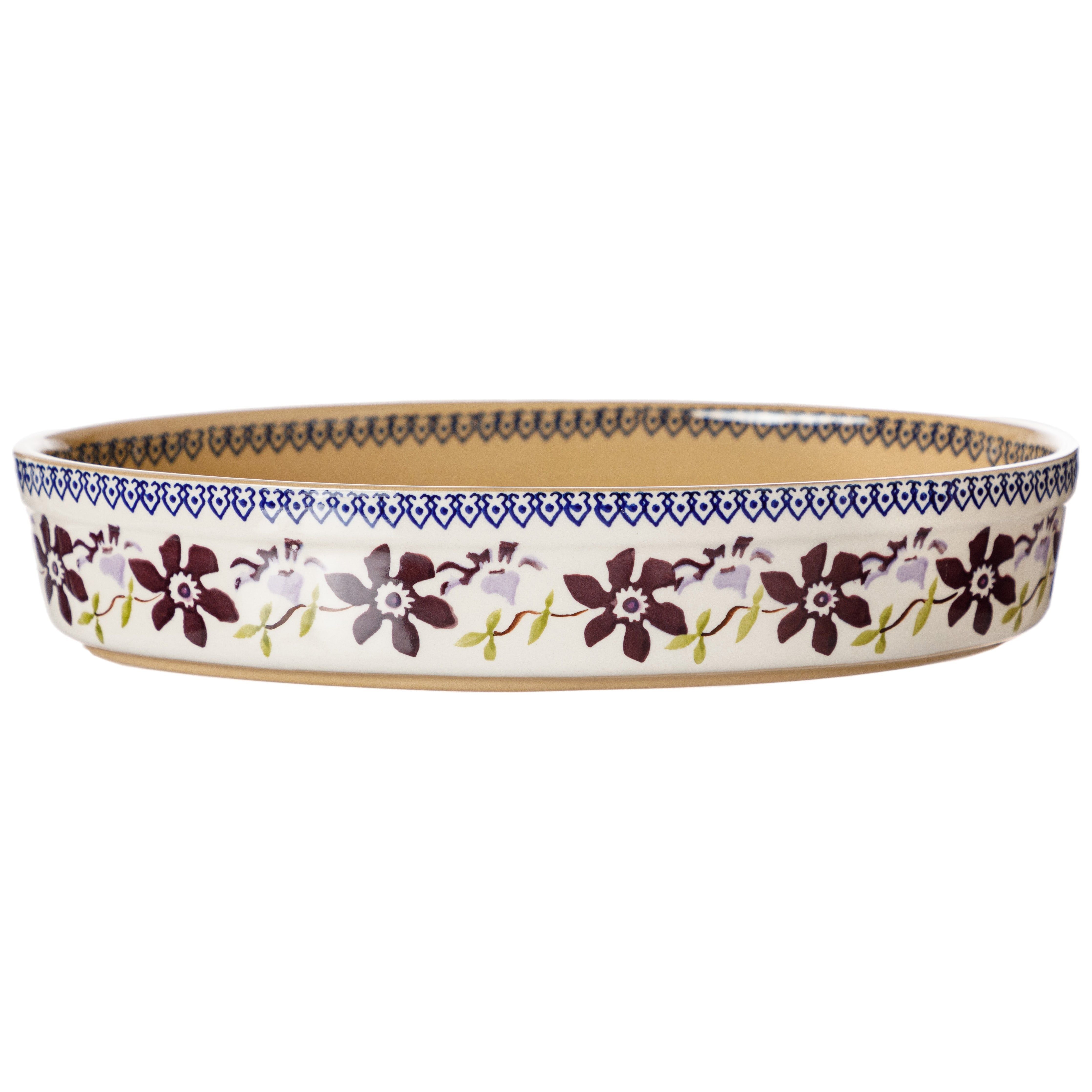 Small Oval Oven Dish Clematis | NicholasMosse.com