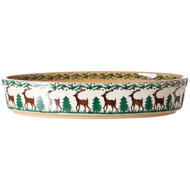 Small Oval Oven Dish Reindeer | NicholasMosse.com