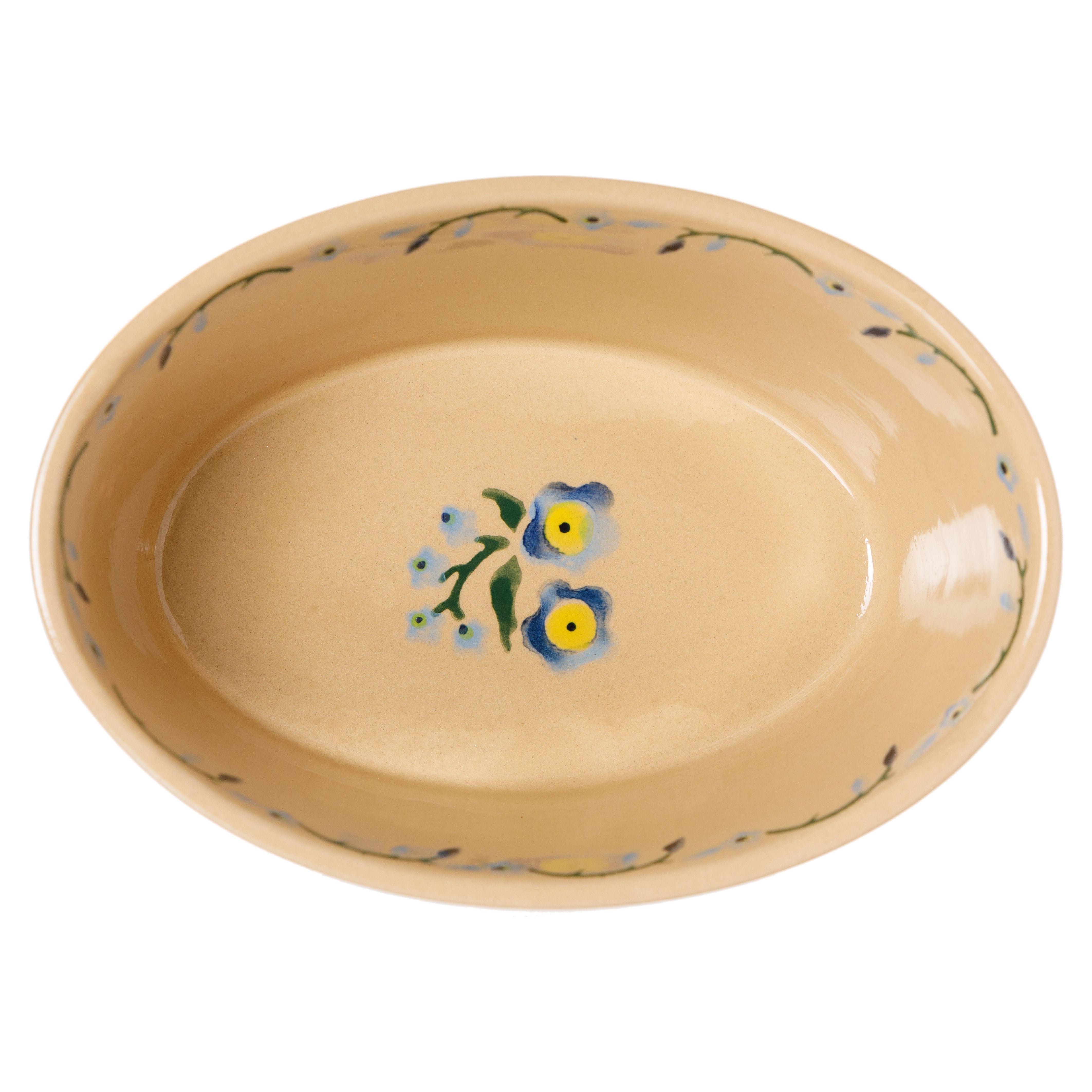 Small Oval Pie Dish Forget Me Not | NicholasMosse.com