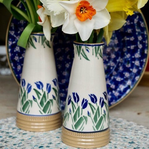 Small Tapered Vase Blue blooms | NicholasMosse.com